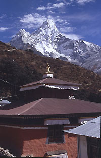 Pangboche 03 hochkannt  2 Gompa  and Ama Dablam P 0200