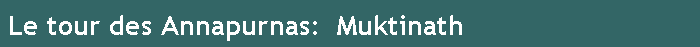 Le tour des Annapurnas:  Muktinath