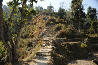 the stairs of Bahundanda